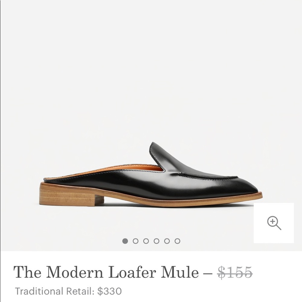 NWT Everlane black loafer mules!